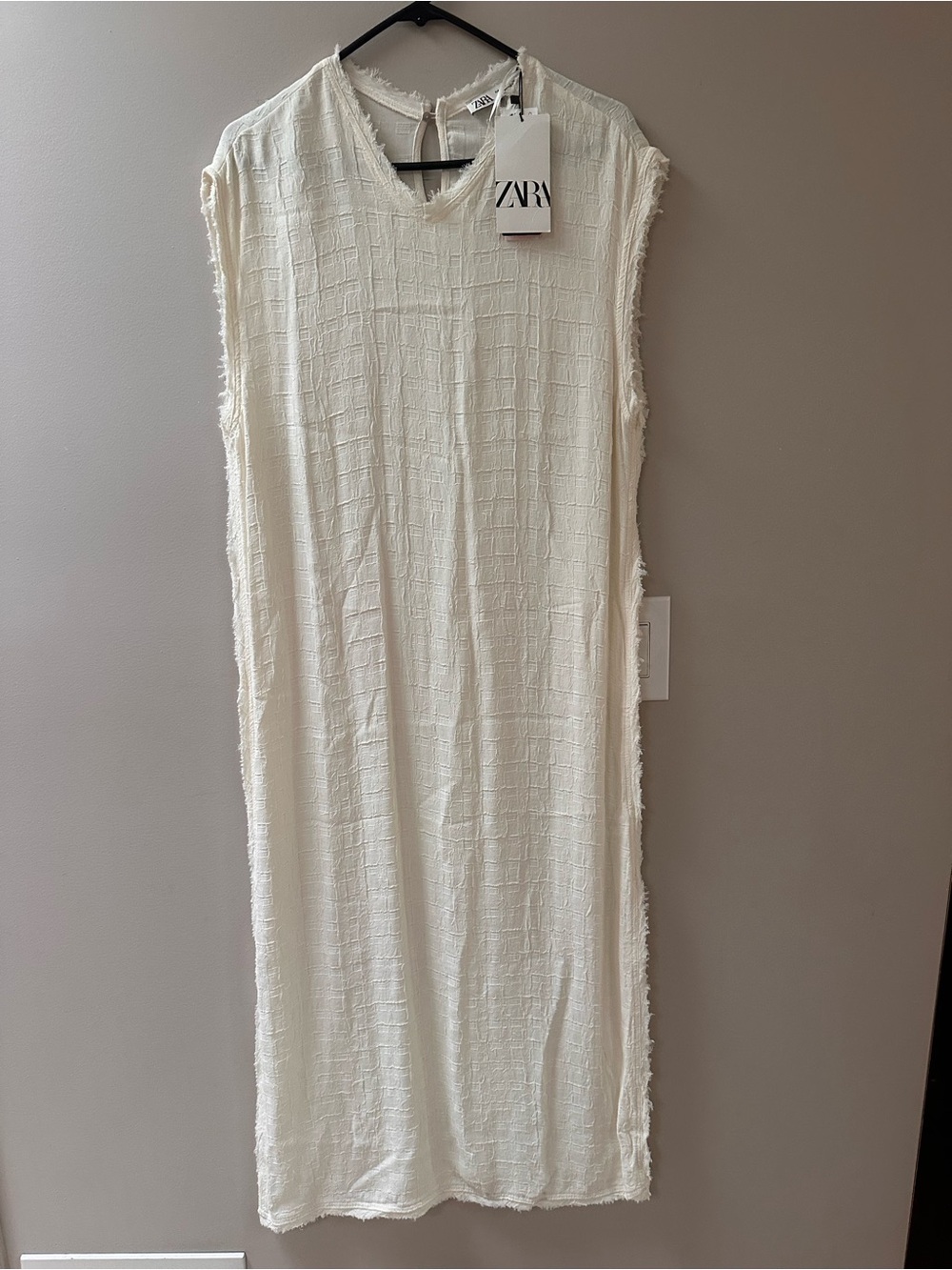 Zara Cream Textured Maxi Dress
